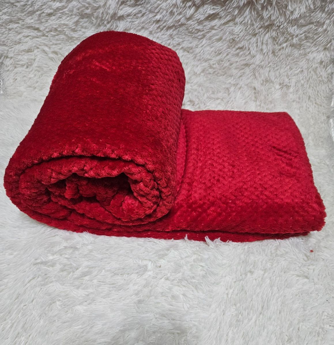 Paturi Gofrate En-Gros, Rosu, Material Cocolino de Lux, 200x230 CM, pentru Pat Dublu, UNI