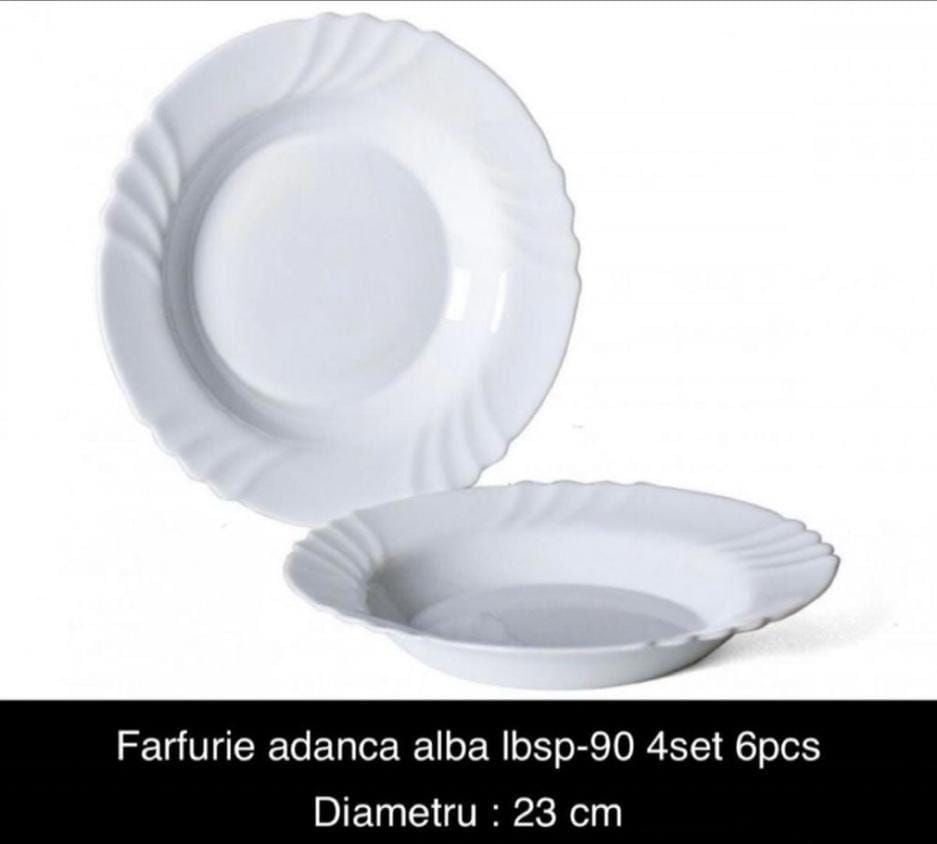 Set 6 Farfurie alba engros 23 cm