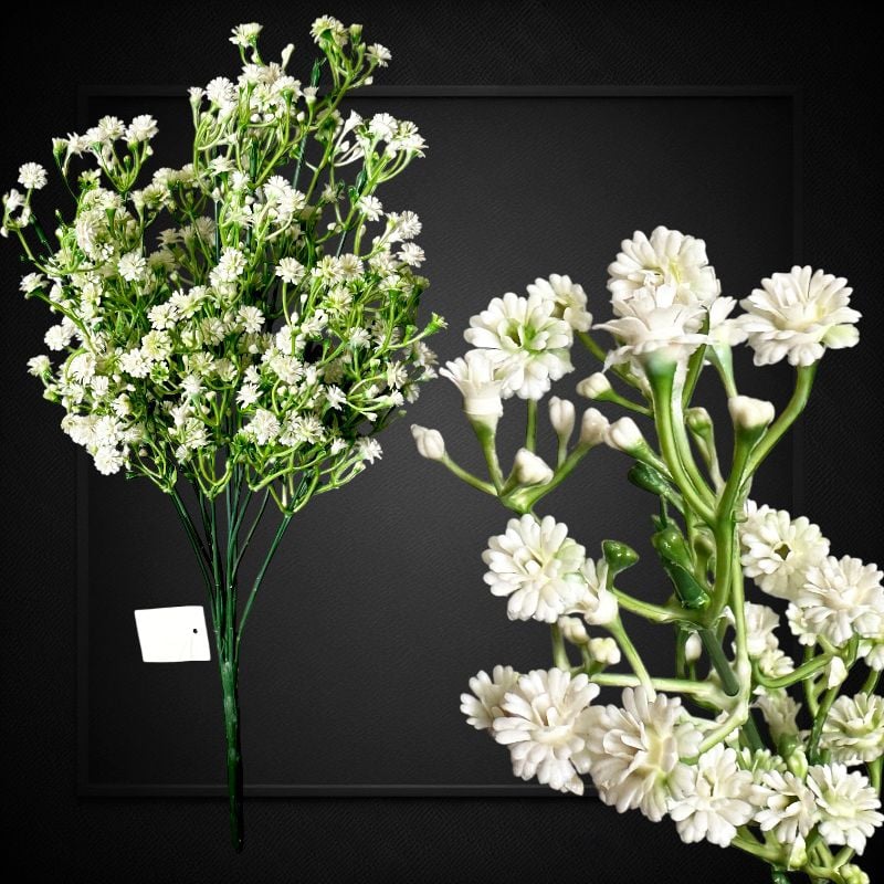 Buchet flori artificiale Floarea miresei albă – Gypsophila, 43 cm, 12 fire, en-gros