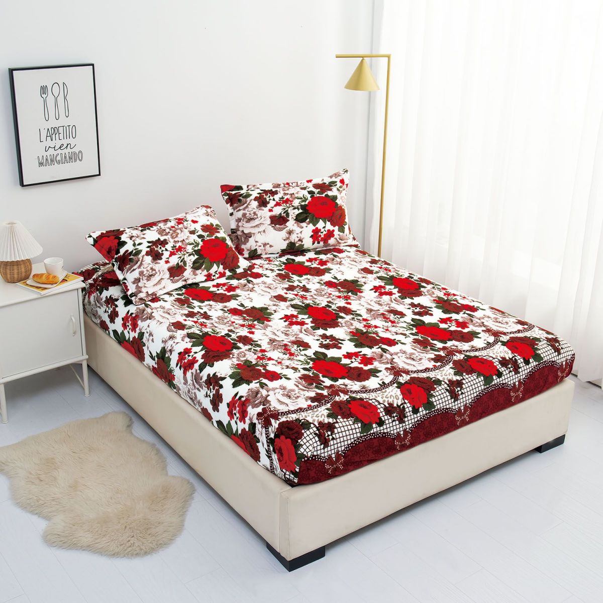 Huse Cocolino En-Gros, Multicolor, cu Elastic, Set 3 Piese, 180x200 CM, cu 2 Fete de Perna Incluse
