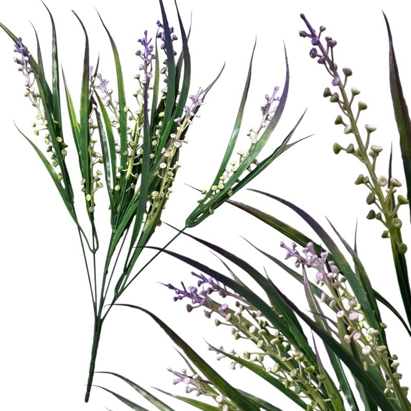 Iarbă decorativă cu flori albe, 40 cm, 7 fire, en-gros