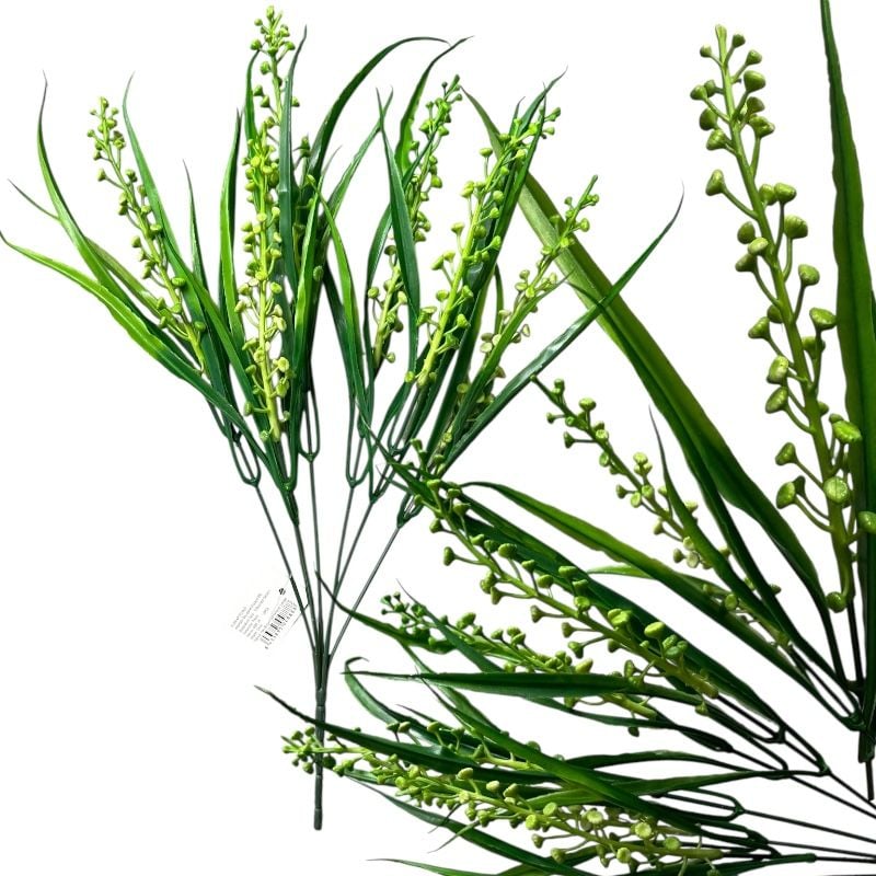 Iarbă decorativă cu flori albe, 40 cm, 7 fire, en-gros