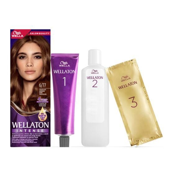 Vopsea de par permanenta Wellaton 6/77 Ciocolata amaruie, 110ml Engros