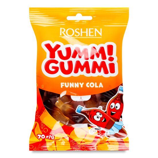 Jeleuri Roshen Yummi Gummi Funny Cola 70g Engros