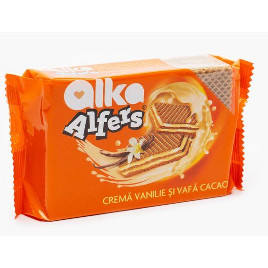 Napolitane  cu crema vanilie si vafa de cacao, Alfers 170g Engros