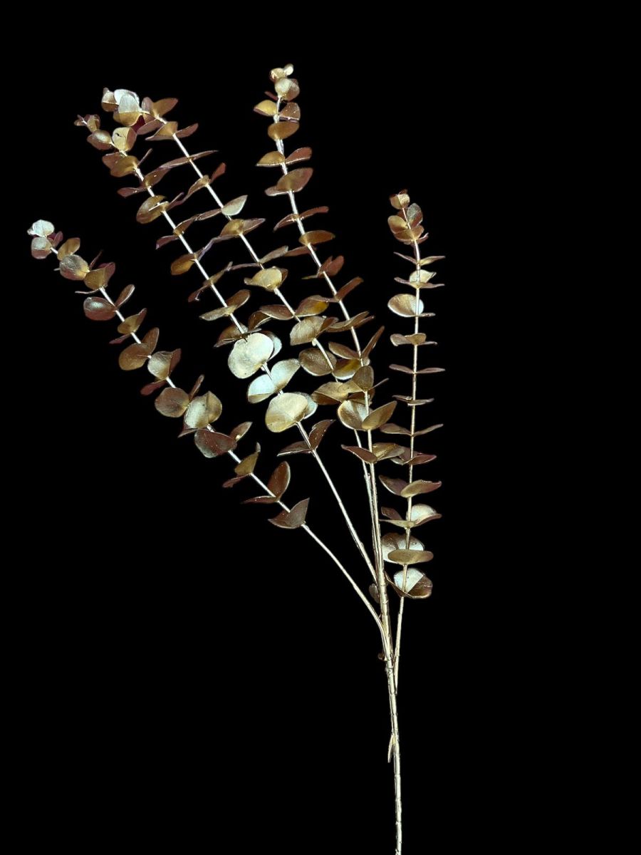 Creanga eucalipt artificiala aurie, Flori artificiale En-Gros, 60 cm