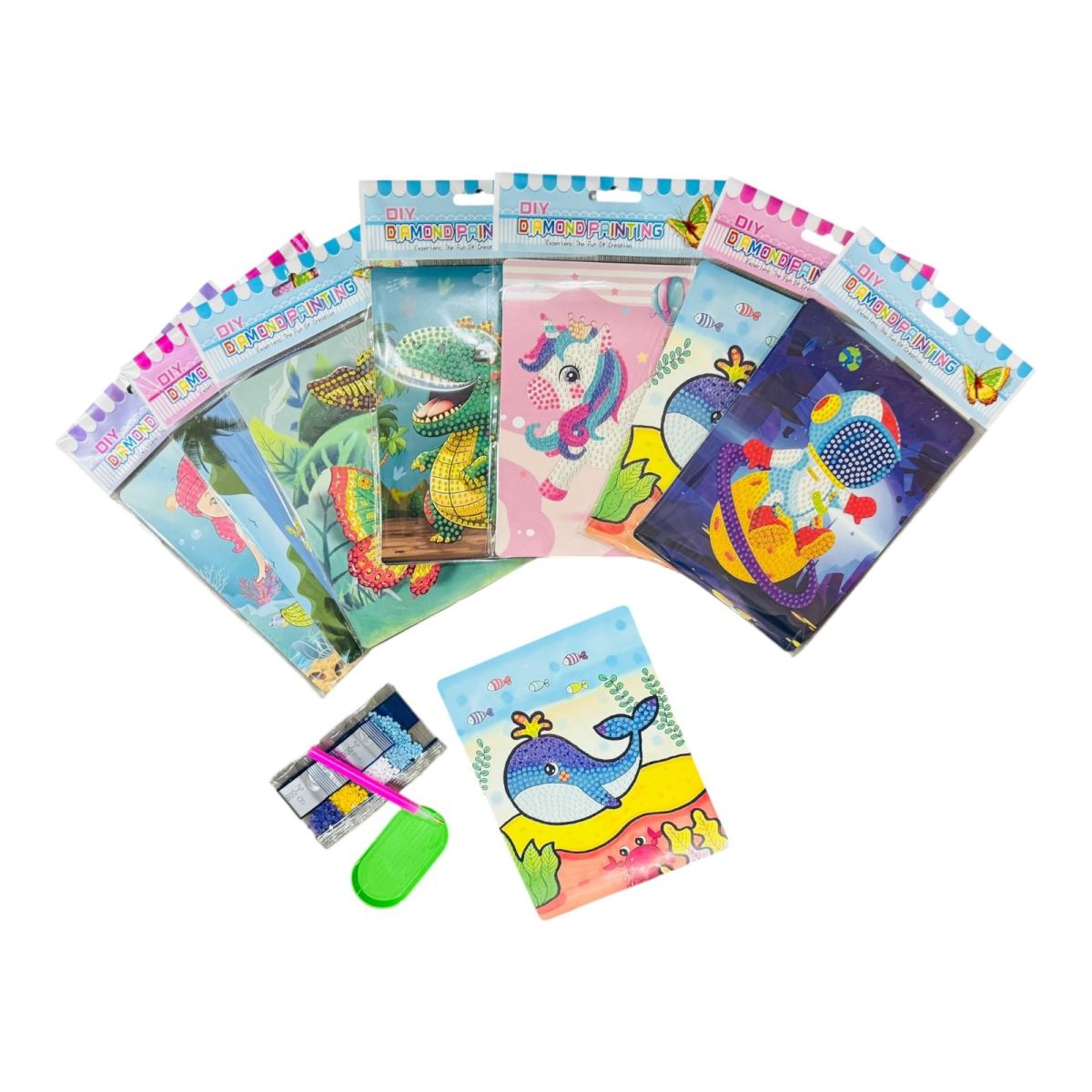 Set complet pentru pictura cu pietricele, diverse modele, multicolor, en-gros
