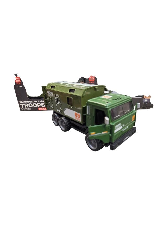 Masina metalica camion armata Engros, deschidere 4 usi ,sunete si lumini 17 cm