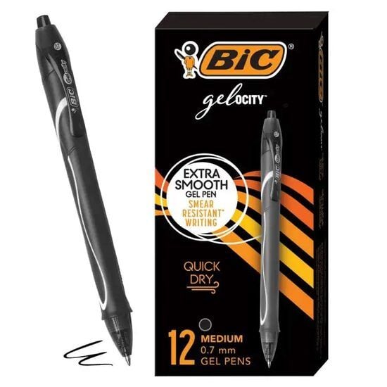 Roller BIC Gelocity Quick Dry, negru, 12 bucati Engros