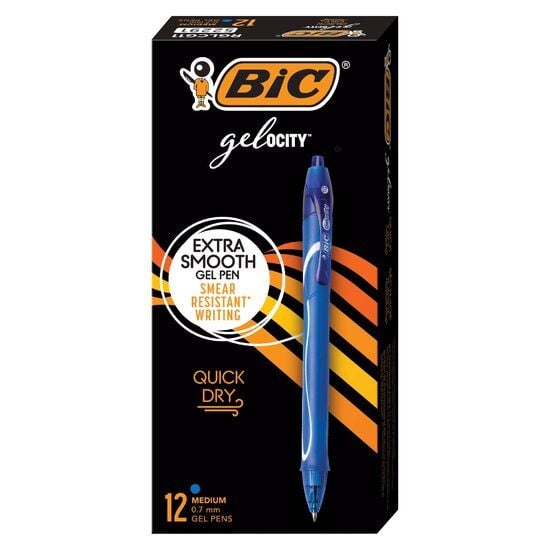 Roller BIC Gelocity Quick Dry, albastru, 12 bucati Engros