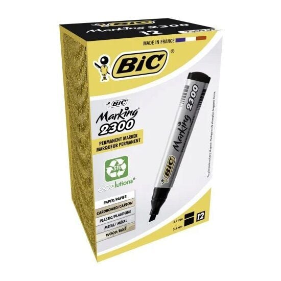 Marker permanent, BIC Marking 2300, negru, 12 bucati Engros