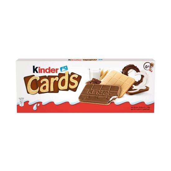 Biscuiti acoperiti cu ciocolata Kinder cards 25.6 gr x 5 buc 128g Engros