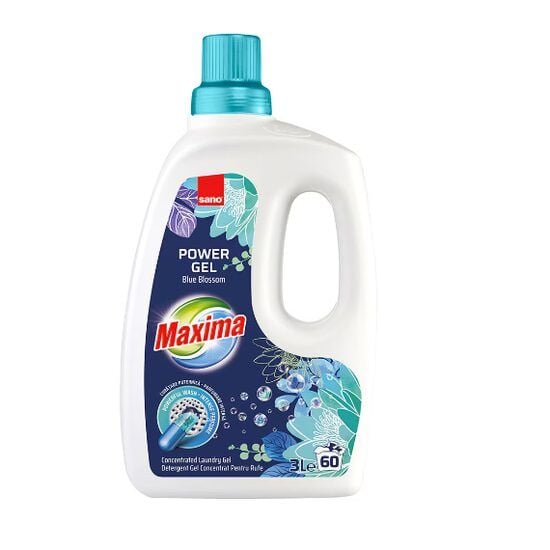 Detergent gel concentrat pentru rufe Sano Maxima Blue Blossom , 60 spalari, 3 l Engros