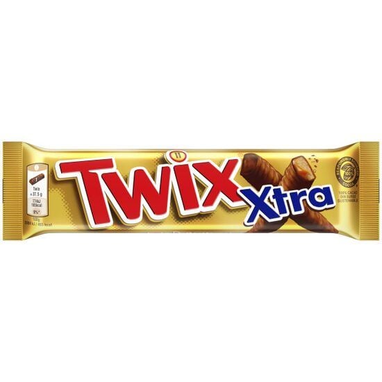 Twix Xtra baton cu biscuit si caramel invelit in ciocolata cu lapte 2 x 37,5 g (75 g) Engros