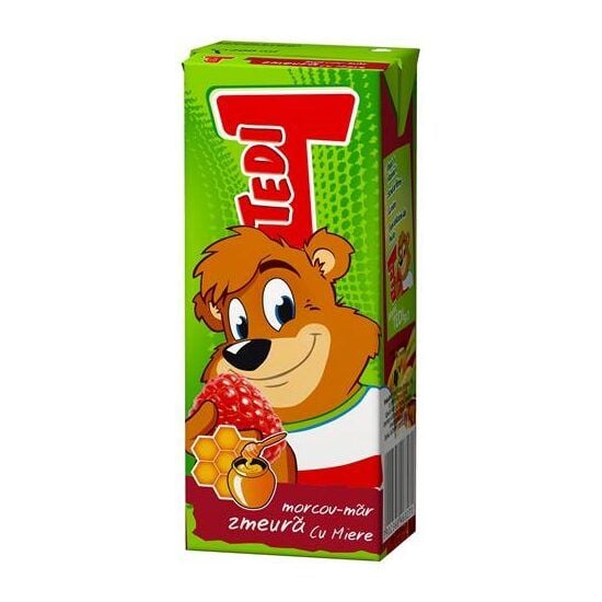 Bautura racoritoare necarbogazoasa cu zmeura, mar si morcov Tedi 200 ml Engros