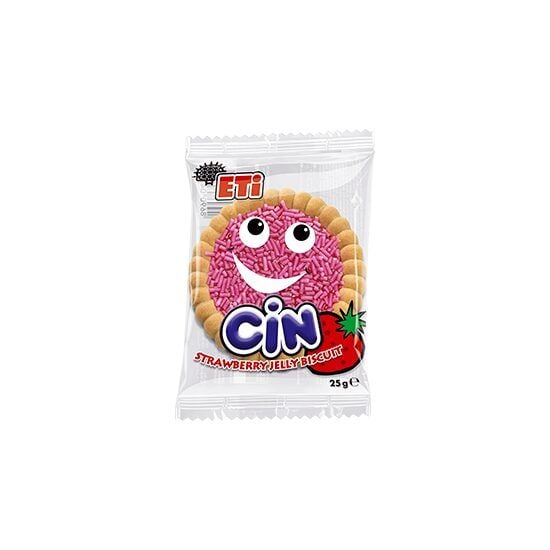 Biscuite cu jeleu de capsuni si granule de ciocolata Eti Cin 25 g Engros