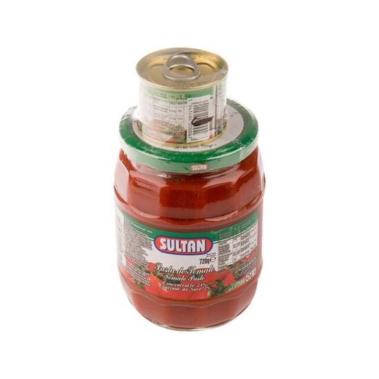 Sultan pasta de tomate 24% borcan 720 g + Sultan pasta de tomate 24% conserva 70 g Engros