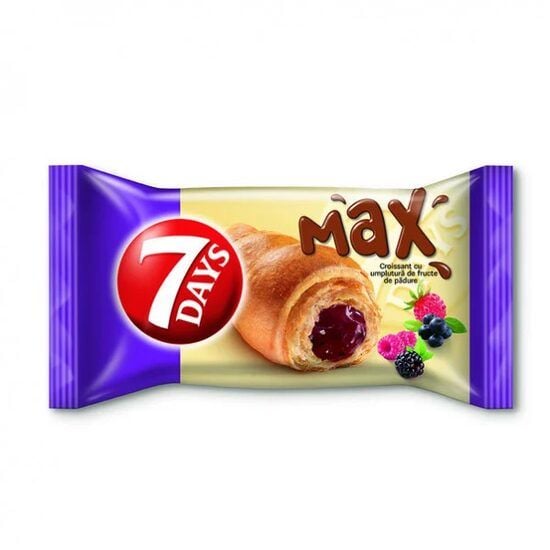 Croissant cu crema de fructe de padure 7Days 80 g Engros