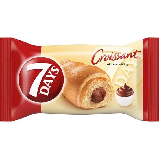 Croissant cu crema de vanilie si glazura de ciocolata 7 Day\'s, 60g Engros