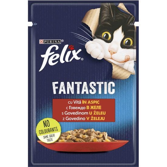 Hrana umeda pentru pisici Felix Fantastic Vita in Aspic, 85g Engros