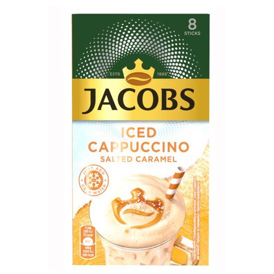 Cafea solubila Jacobs Iced Cappuccino Salted Caramel, 8 x 17,8g Engros