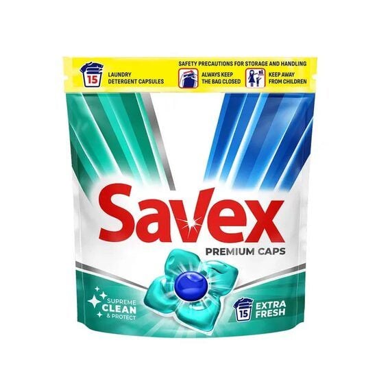 Detergent Capsule Savex Super Caps Extra Fresh, 15 Capsule Engros