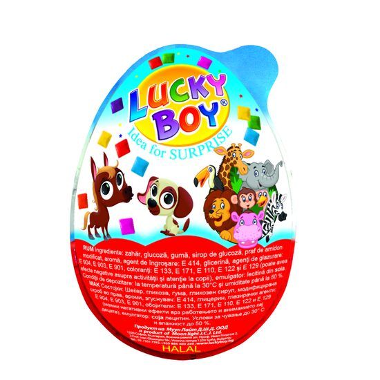 Set 24 x Ou de ciocolata cu surpriza Luck Boy 15 g Engros