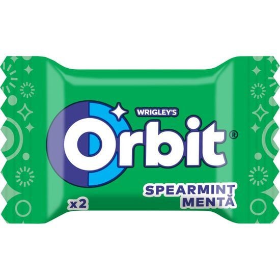 Orbit Spearmint guma de mestecat cu aroma de menta 2 drajeuri, 100 bucati Engros