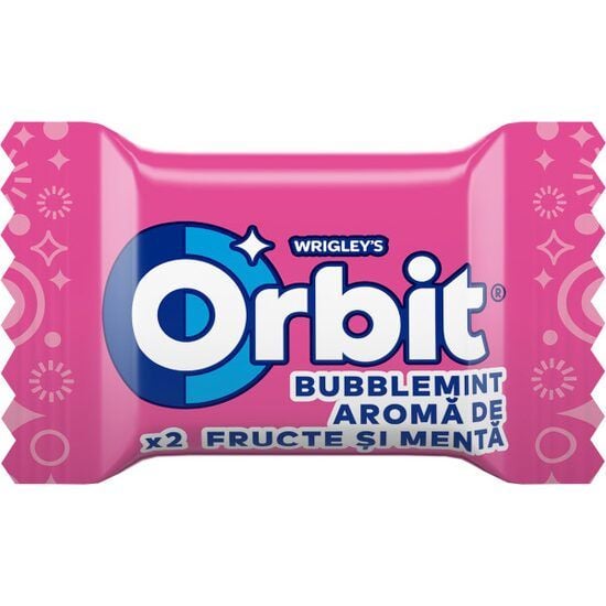 Orbit Bubblemint guma de mestecat cu arome de fructe si menta 2 drajeuri Engros