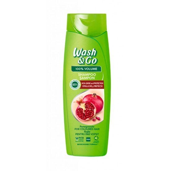Sampon Wash&Go cu extract de rodie pentru par vopsit, 360 ml Engros