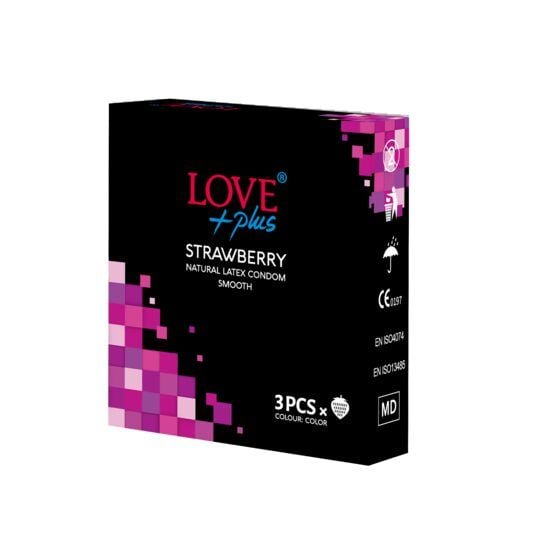 Prezervativ, Love Plus Strawberry, 3 bucati Engros