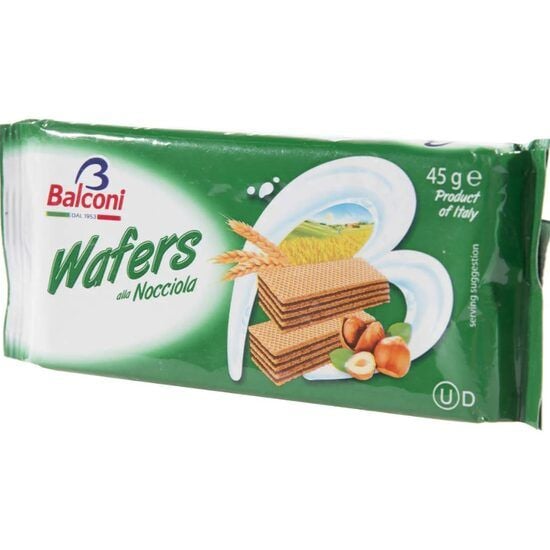 Napolitane Balconi Wafers cu cremă de alune 45g, 30 bucati Engros