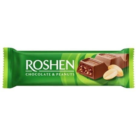 Baton de ciocolată cu cremă de arahide Milk-Cho Peanut Roshen, 29g Engros