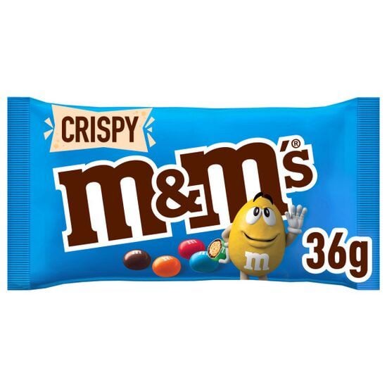 M&M\'s Crispy bomboane cu miez din orez crocant in ciocolata cu lapte cu glazura colorata de zahar 36 g Engros