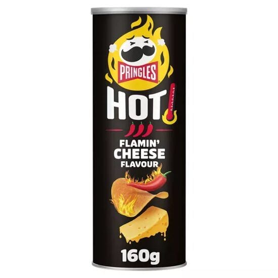 Chipsuri de cartofi Pringles Hot flamin cheese cu gust de branza si ardei iute, 160 g Engros
