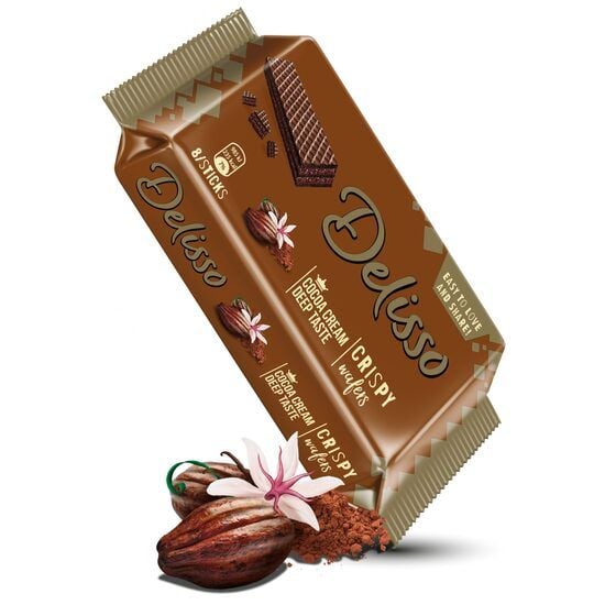 Napolitane cu cacao si crema de cacao Delisso, 40 g Engros