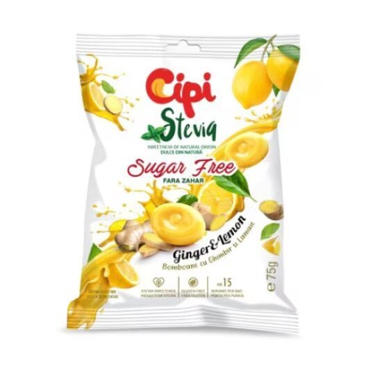 Drops cu ghimbir si lamaie CIPI Stevia 75g Engros