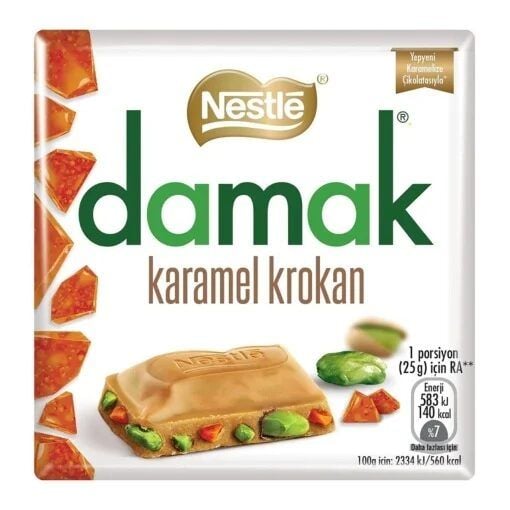 Ciocolata cu caramel crocant si fistic Nestle Damak 60 g Engros