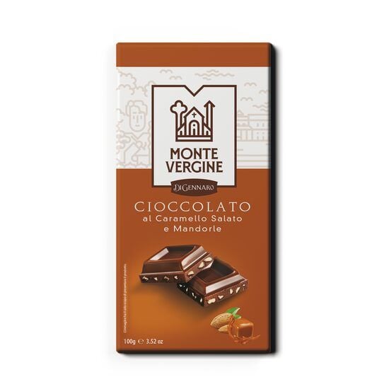 Ciocolata cu caramel sarat si migdale Monte Vergine, 100g Engros