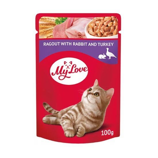 Hrana umeda pentru pisici My Love - iepure si curcan 100g Engros
