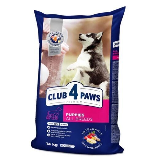 Hrana uscata catei junior, toate rasele Club 4 Paws, cu pui, 14kg Engros