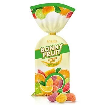 Jeleuri cu 25% Suc, Citrus Mix Roshen Bonny Fruit, 200g Engros