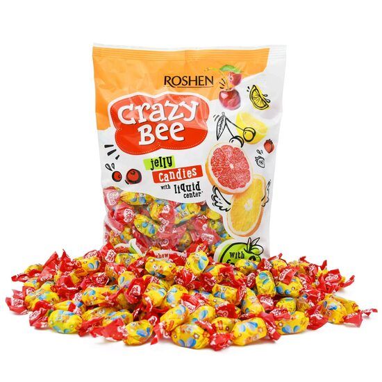 Jeleuri Crazy Bee Frutty cu 25% suc natural, Roshen, Fructe, 200g Engros