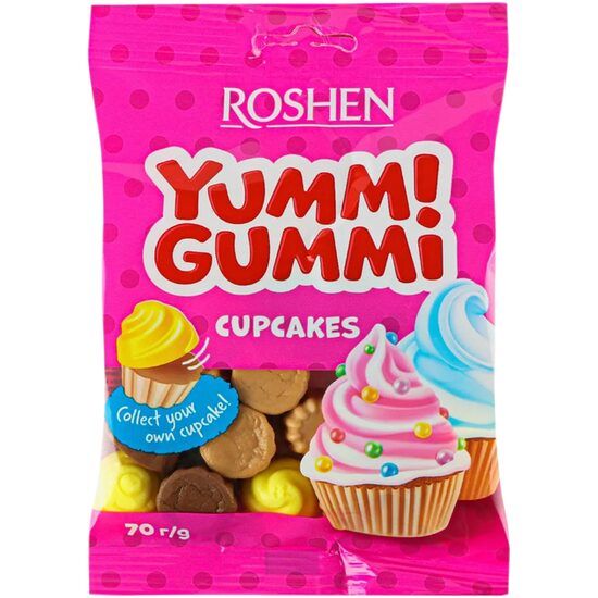 Jeleuri Cupcakes Roshen Yummi Gummi 70g Engros