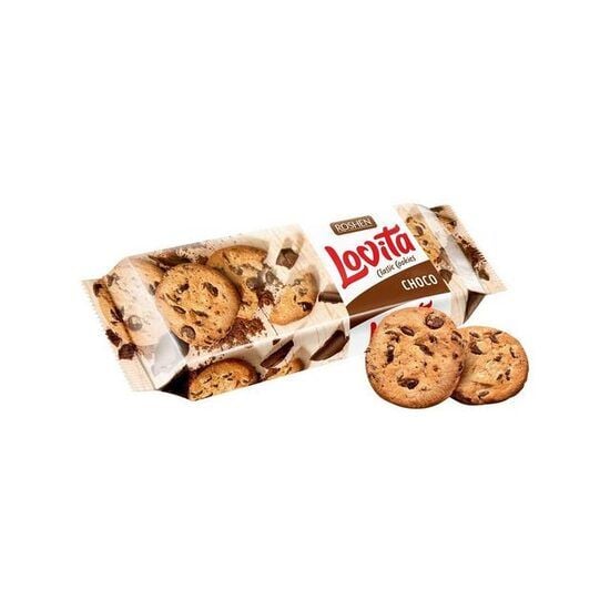 Biscuiți Roshen Lovita Classic Choco, cu fulgi de ciocolata, 150g Engros