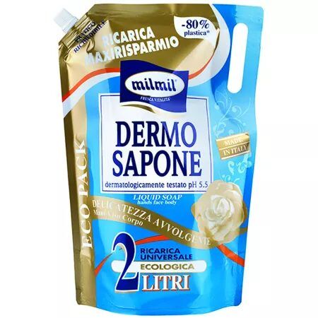 Rezerva universala sapun lichid Dermo, 2 litri, MilMil Engros