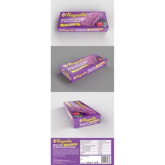 Biscuiți Magnolia cu Fructe de Pădure, fara zahar, 170g Engros