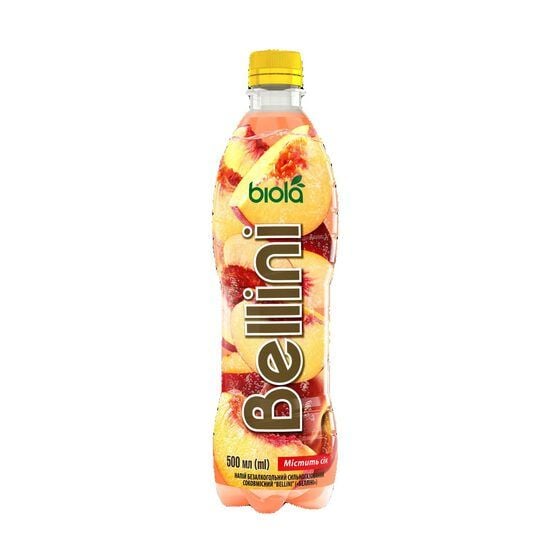 Bautura carbogazoasa cu gust de piersici si sampanie, Bellini Biola, 500ml, SGR Engros