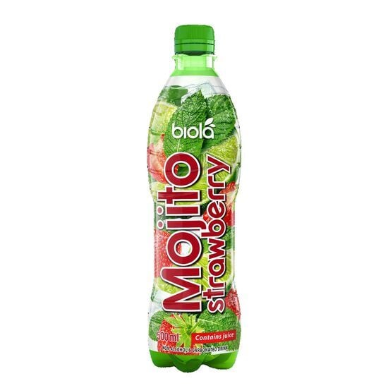 Bautura carbogazoasa cu gust de mojito si capsuni Biola, 500ml, SGR Engros