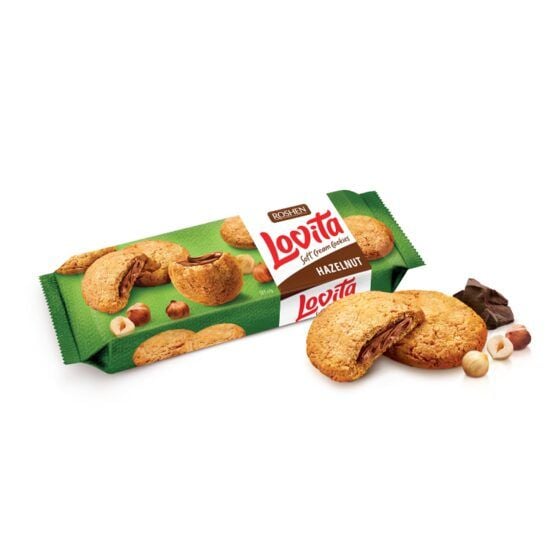 Biscuiti Lovita Soft Cream cu crema de alune de padure, 127 g Engros